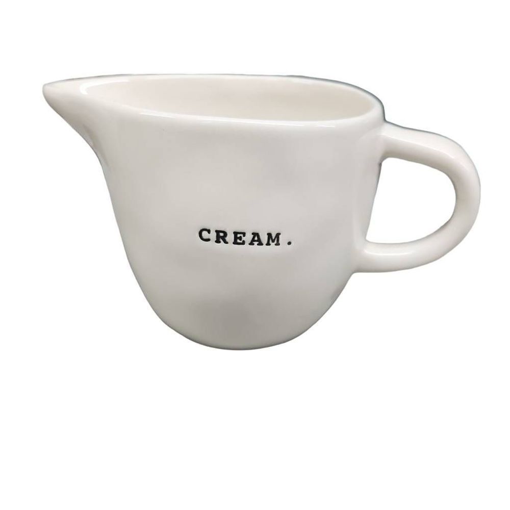 Rae Dunn White Black "Cream" Cream Server